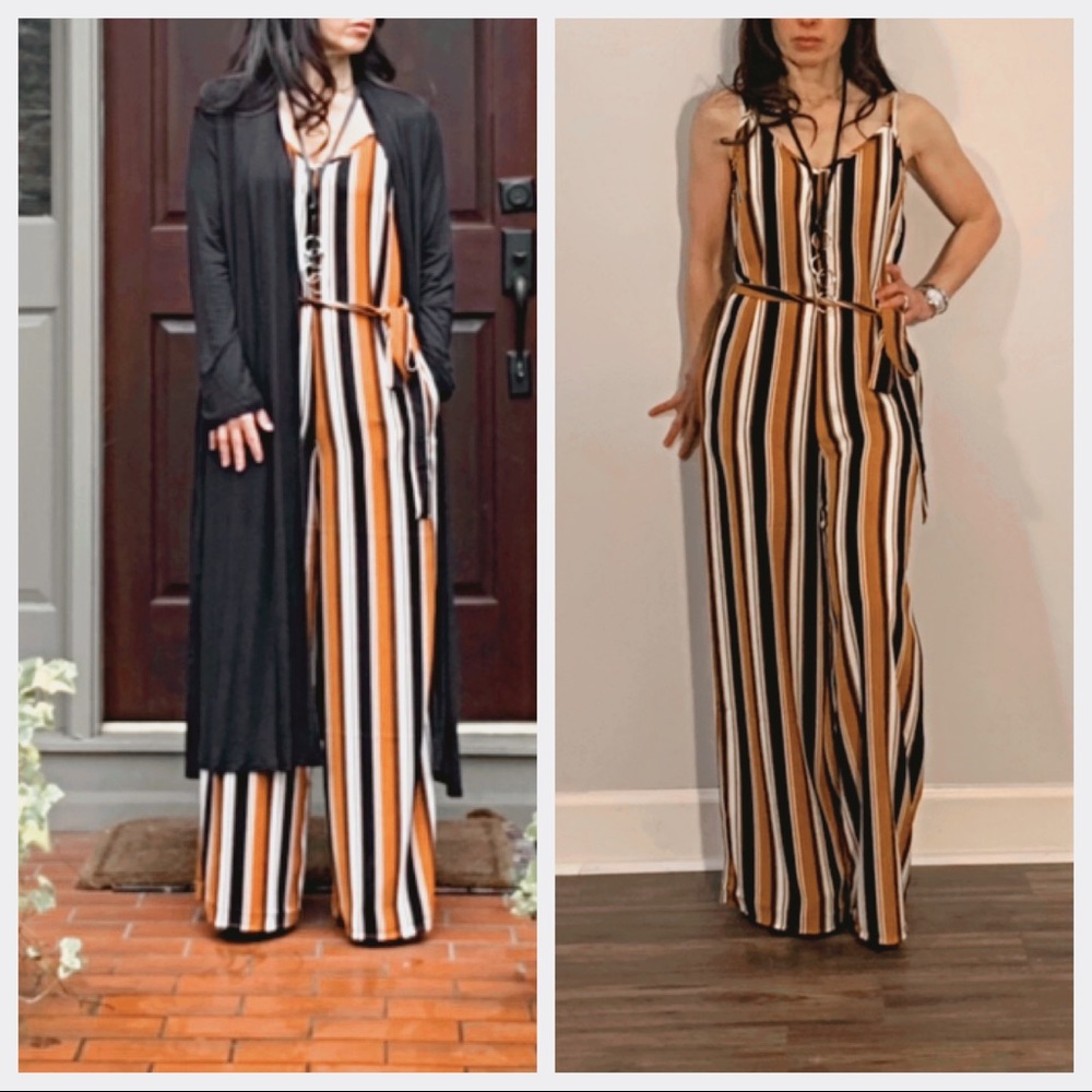 ✨LAST ONE✨multi striped wide leg jumpsuit - Picture 7 of 8